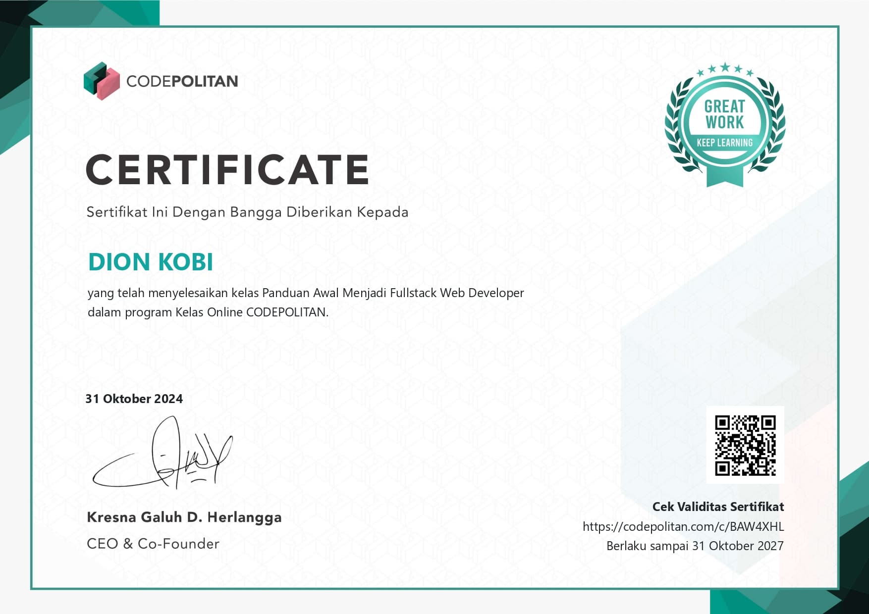 Full Stack Web Developer